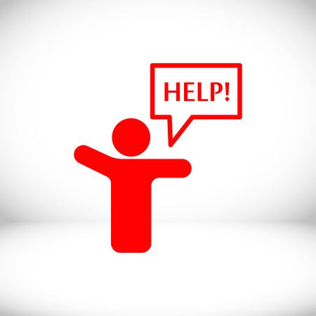 man with his hands asks for helpのイラスト素材