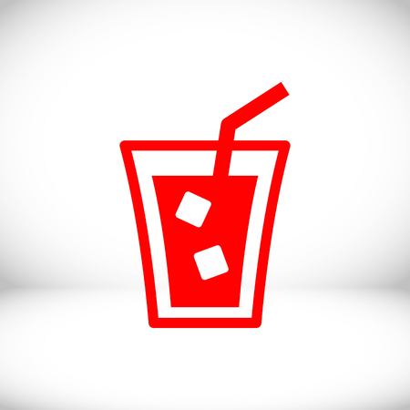 glass of water with ice icon stock vector illustration flat designのイラスト素材