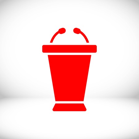 lectern with microphone icon stock vector illustration flat designのイラスト素材