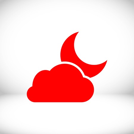 moon and cloud icon stock vector illustration flat designのイラスト素材