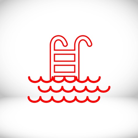Pool isolated minimal single flat linear icon Ladder line vector icon for websites and mobile minimalistic flat designのイラスト素材