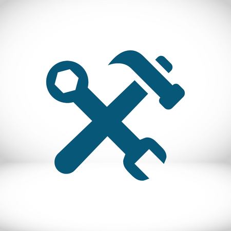 Hammer wrench icon stock vector illustration flat designのイラスト素材