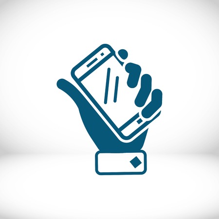 phone in hand icon stock vector illustration flat designのイラスト素材