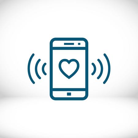 phone rings with a heart icon stock vector illustration flat designのイラスト素材
