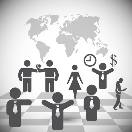Business people team crowdy walk silhouette concept businesspeopのイラスト素材