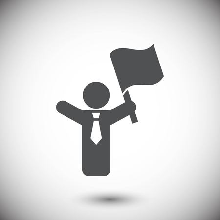 man with flag in hand icon stock vector illustration flat designのイラスト素材
