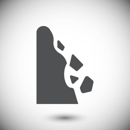 Rockfall icon stock illustration flat designのイラスト素材