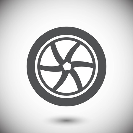 Wheel icon stock illustration flat designのイラスト素材