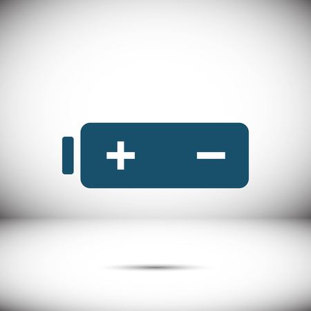 Battery web icon, battery  icon stock vector illustration flat designのイラスト素材