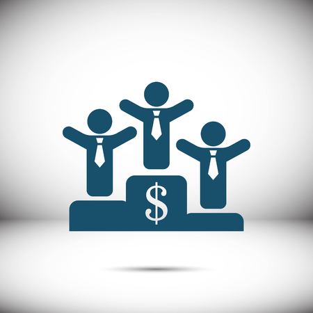 Winners on the podium icon stock vector illustration flat designのイラスト素材