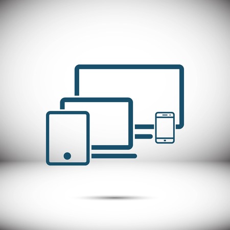 computer laptop tablet phone icon stock vector illustration flat designのイラスト素材