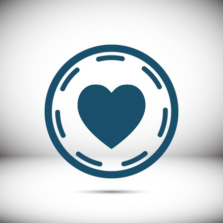 heart in circle icon stock vector illustration flat designのイラスト素材