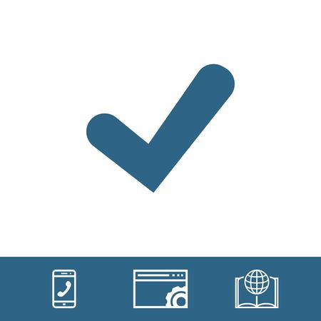 Confirm icons; vector illustration. Flat design styleのイラスト素材