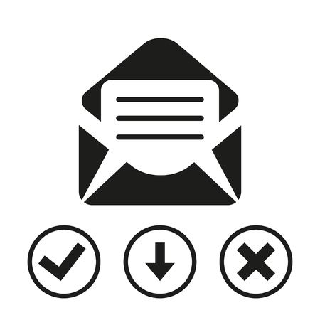 Open envelope mail icon, vector illustration. Flat design styleのイラスト素材