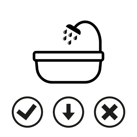 Bathroom and shower icon stock vector illustration flat designのイラスト素材