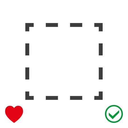 square dashed line icon stock vector illustration flat designのイラスト素材