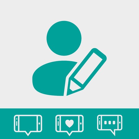 user pen icon stock vector illustration flat designのイラスト素材