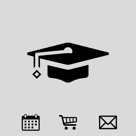 Graduation cap icon stock vector illustration flat designのイラスト素材