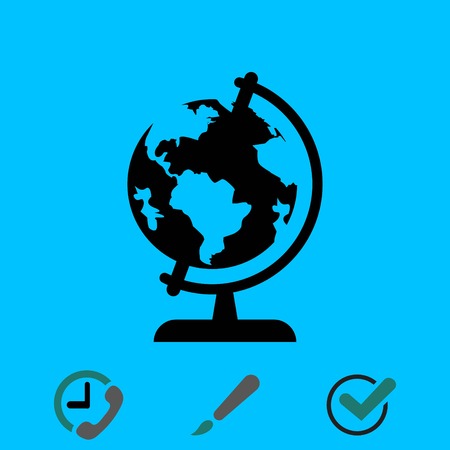 Earth globe icon stock vector illustration flat designのイラスト素材