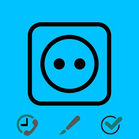 Euro socket icon stock vector illustration flat designのイラスト素材
