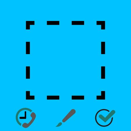 square dashed line icon stock vector illustration flat designのイラスト素材