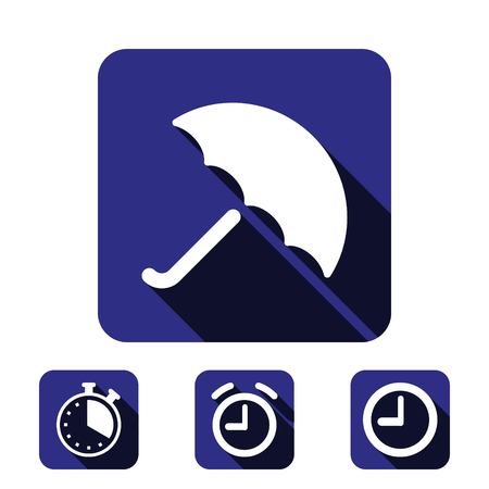 Umbrella vector icon. Rain protection symbol. Flat design styleのイラスト素材