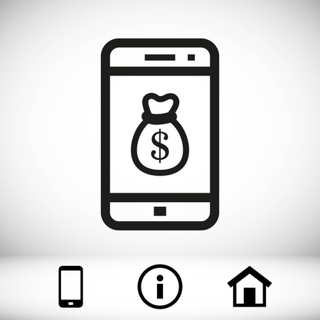 phone and money icon stock vector illustration flat designのイラスト素材