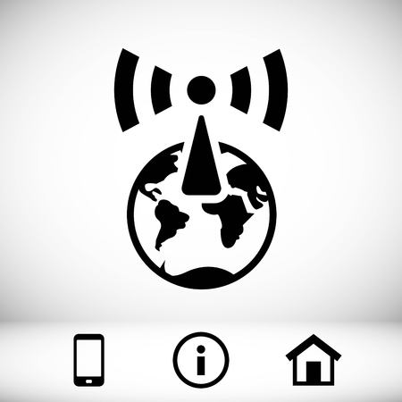 Wireless globe icon stock vector illustration flat designのイラスト素材