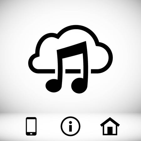 music upload download to the cloud icon stock vector illustration flat designのイラスト素材