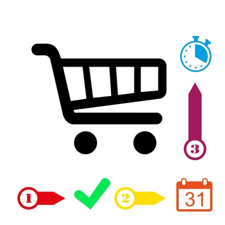 Shopping cart icon stock vector illustration flat designのイラスト素材