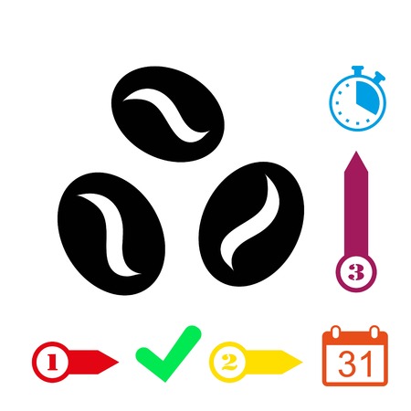Coffee beans icon  stock vector illustration flat designのイラスト素材