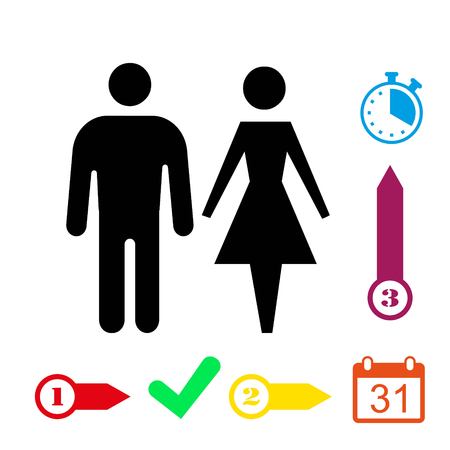 Man and woman icon stock vector illustration flat designのイラスト素材