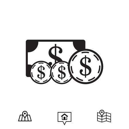 dollar money icon stock vector illustration flat designのイラスト素材