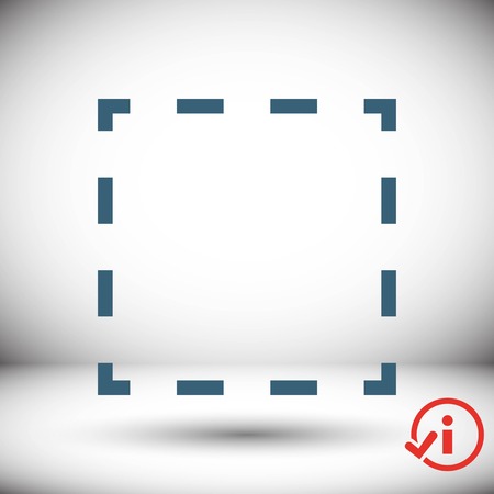 square dashed line icon stock vector illustration flat designのイラスト素材