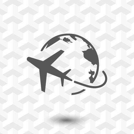Plane Globe Icon stock vector illustration flat designのイラスト素材