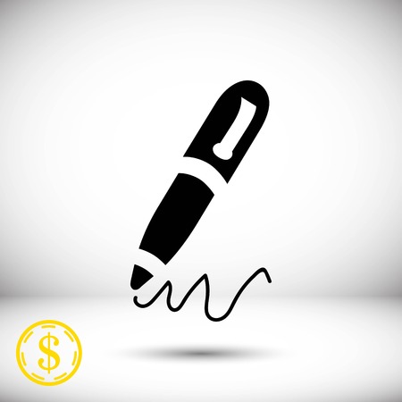 pen icon stock vector illustration flat designのイラスト素材