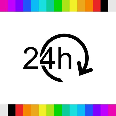24 hours icon stock vector illustration flat designのイラスト素材