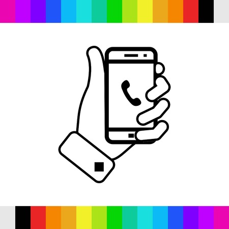 phone in hand icon stock vector illustration flat designのイラスト素材
