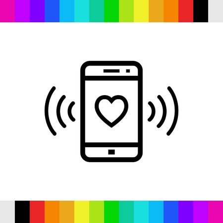 phone rings with a heart icon stock vector illustration flat designのイラスト素材