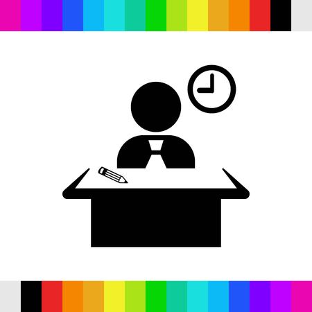 man sitting at the table icon stock vector illustration flat designのイラスト素材