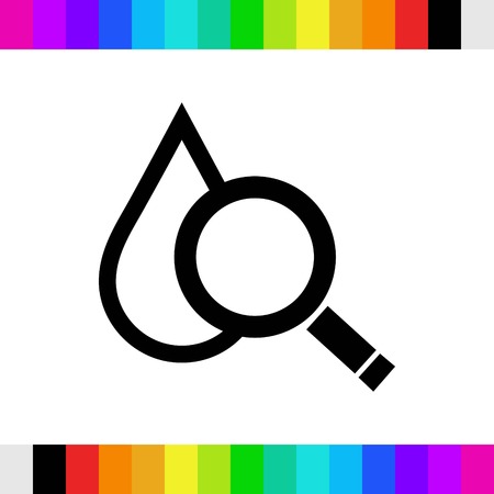 drop search icon, vector illustration. Flat design styleのイラスト素材