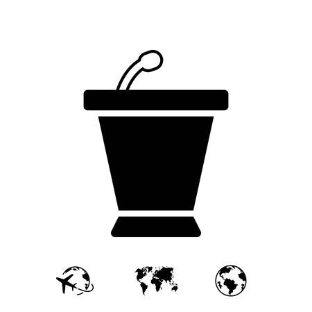 lectern with microphone icon stock vector illustration flat designのイラスト素材