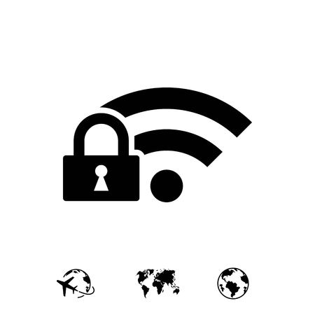 lock wifi icon stock vector illustration flat designのイラスト素材