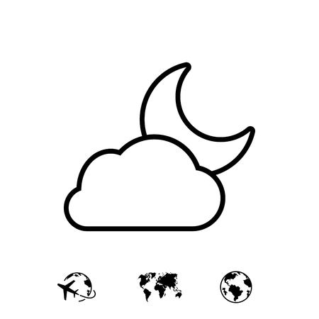 moon and cloud icon stock vector illustration flat designのイラスト素材