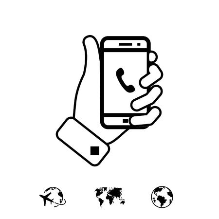 phone in hand icon stock vector illustration flat designのイラスト素材