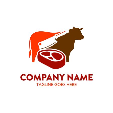 beef steak logoのイラスト素材