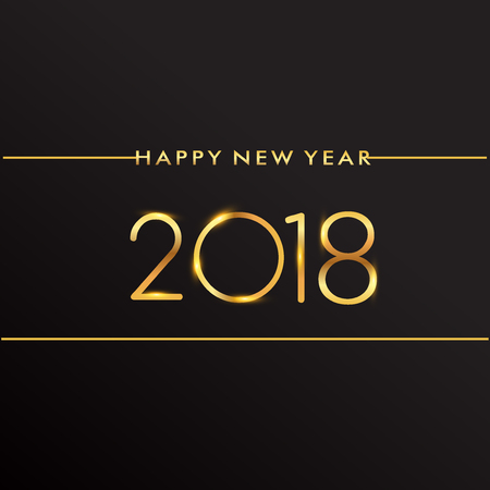New Year 2018 text Design, vector elements for calendar and greeting card.のイラスト素材