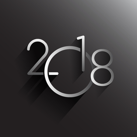 New Year 2018 text Design, vector elements for calendar and greeting card.のイラスト素材