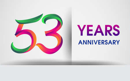 53rd Anniversary celebration logo, colorful design logotype isolated on white background.のイラスト素材