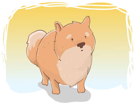 cute puppy cartoon, cute dog cartoon vector illustration.のイラスト素材